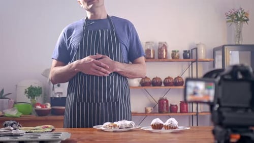 Baking Vlogger Shares Cupcake Recipe in Kitchen