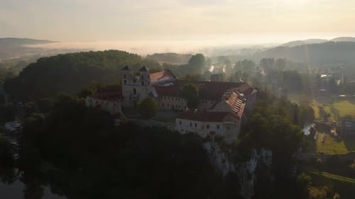Tyniec in the fog, Cracow, Poland