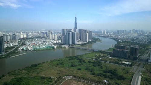 Vertical Video Downtown Ho Chi Minh City Vietnam