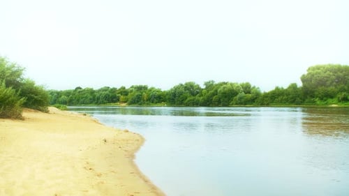 Sandy shore by the river