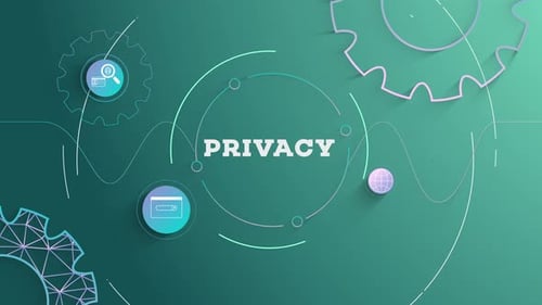 Infographic Privacy Green Background Looped