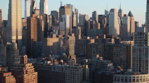 Aerial view of skyscrapers in New York City