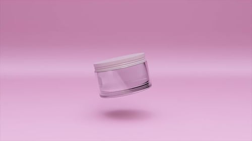 Rotating Transparent Cosmetic Jar Product Animation