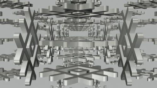 Seamless 3D Tunnel Loop of Rotating Geometric Shapes
