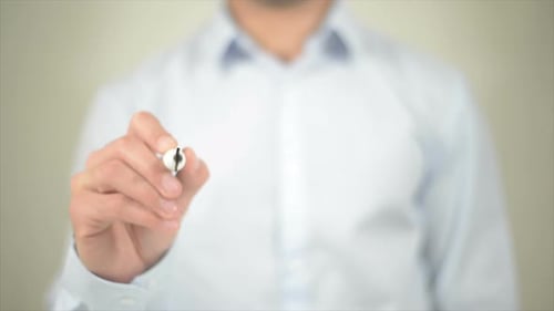 Man Writes Too Much Work on Clear Surface