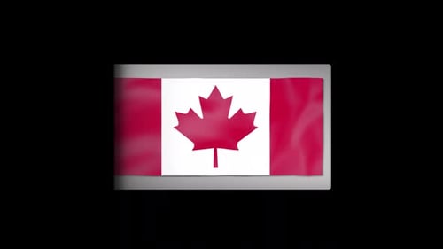 Smooth Unfolding Canadian Flag Waving Animation