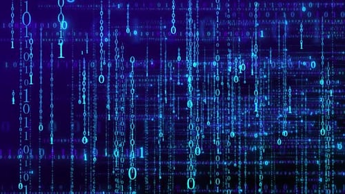 Flujo de información sobre la lluvia digital binaria entrecruzado