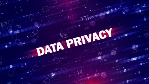 Futuristic Digital Background with Data Privacy Text Reveal
