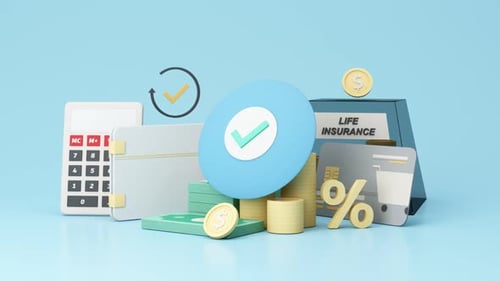 Modern 3D Animated Financial and Insurance Icons