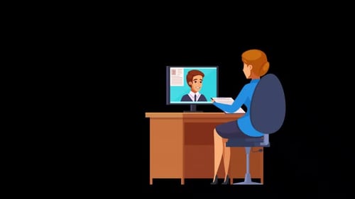 Online Job Interview From Home Alpha Channel