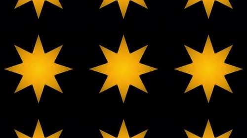 Pulsating Golden Stars Geometric Abstract Background