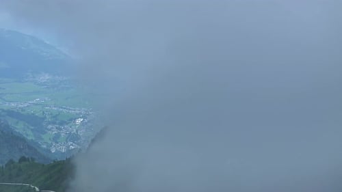 Mountain Valley Vista With Clouds