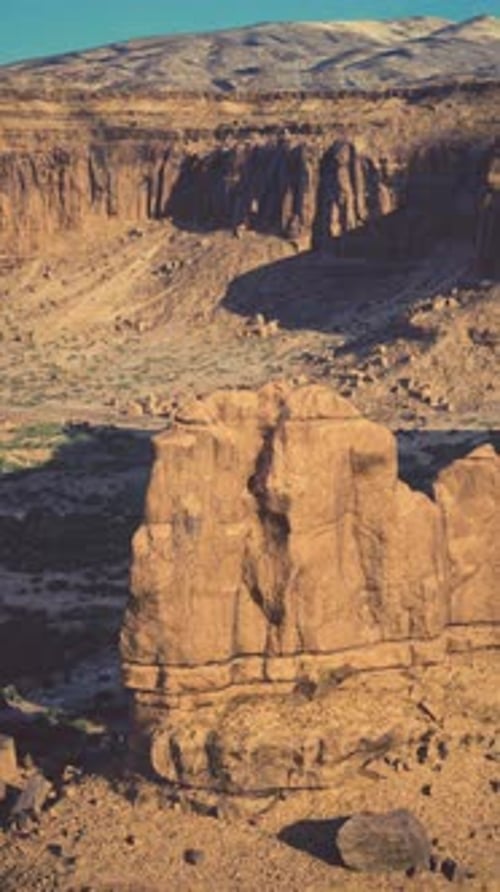 Massive Rock Formation in Nevada Desert