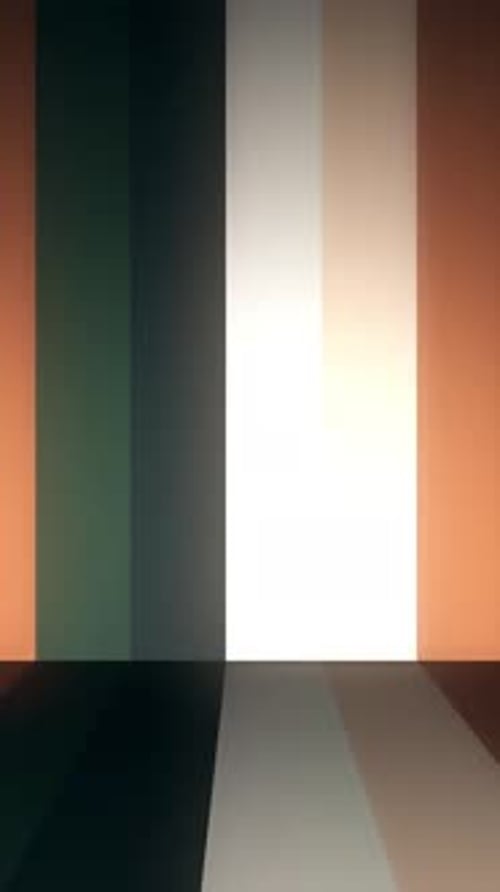 Abstract Background with Animation of Moving Colorful Stripes on Walls and Floor Animation of