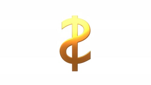 Animated Golden Dollar Sign Loop on White Background