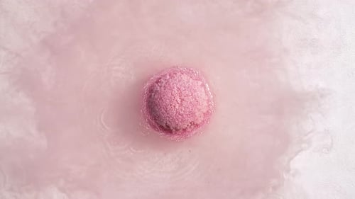 Pink Bath Bomb Dissolving