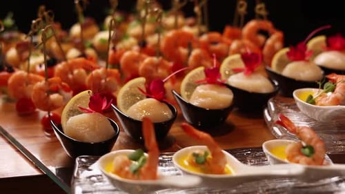 delicious seafood dishes in the Japanese restaurant