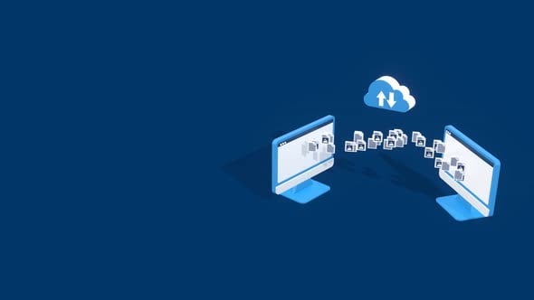 Data Transfer and Cloud Storage Animation with Copy Space, Perfect for ...