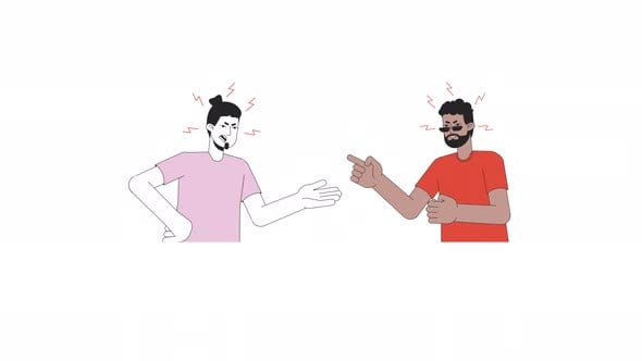 Animated Illustration of Two People Arguing in Modern Style, Elements ...