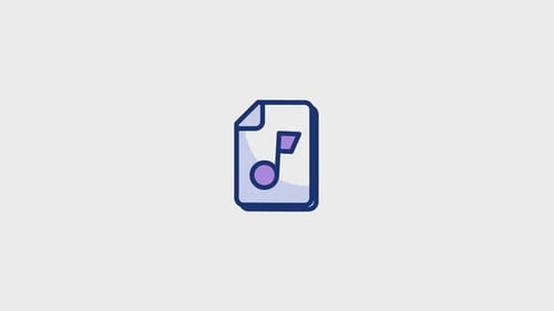 Animated Flat Design Music File Icons