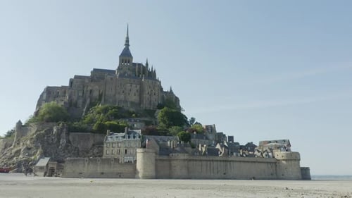 Panorama Of Abbey of Mont-Saint-Michel In Normandy, Manche, France. - sideways