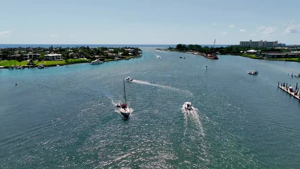 Boats on waterway Jupiter Inlet Florida, Holidays Stock Footage ft ...