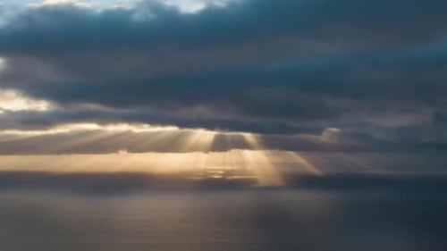 Luftaufnahme, Sonnenuntergang, Wolken, Hyperlapse-Hintergrund