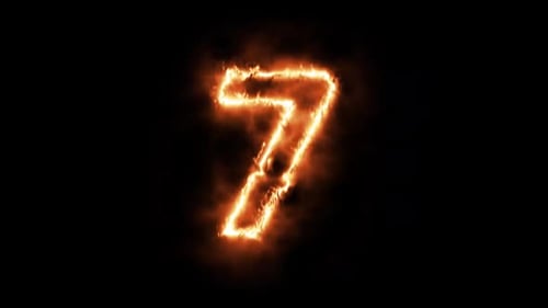 Dynamic Fiery Countdown Numbers with Burning Effect