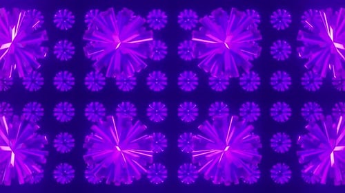Abstract Geometric Crystal Pattern Loop with Purple Glow