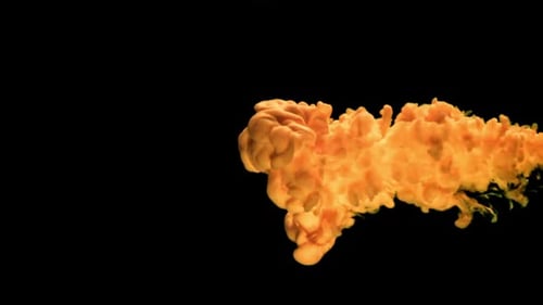 Orange Ink in Water on a Black Background Filmed on a Highspeed Camera at 1000 Fps