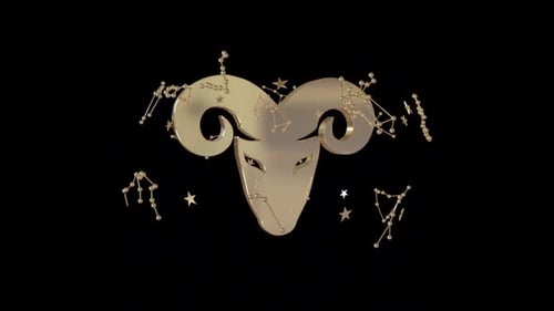 Zodiac sign Aries, 3D animation loop