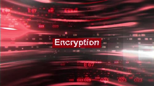 Encryption Words In Hacking On Digital Background