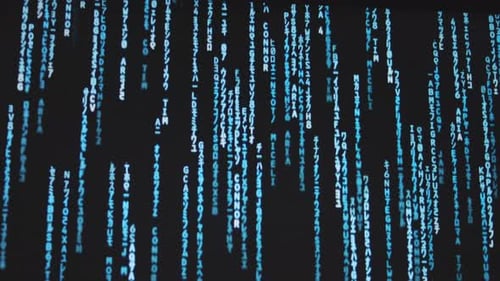 Fallender digitaler Code-Regen auf Bildschirmmatrix-Hintergrund