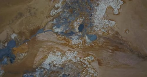 Aerial View Of Stunning Geothermal Landscape In Iceland.