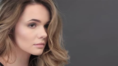 Close Up Of Woman With Wavy Hair