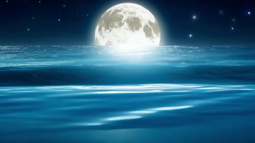 Full Moon Over Ocean Scenery