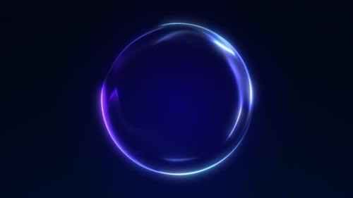 Minimal glowing blue sphere with soft energy flow and smooth reflections