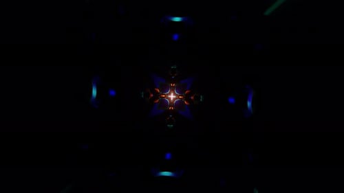 Glowing Abstract Geometric Tunnel Loop Background