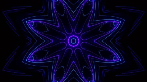 Hypnotic Abstract Neon Kaleidoscope Seamless Loop Background
