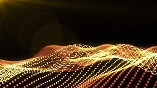 Golden Particle Waves Background | Futuristic Motion Loop