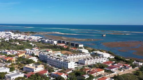 Spectacular Aerial Views of the Ria Formosa and Fuzeta a Touristic Residential Area