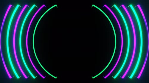 Purple And Turquoise Neon Light Waves Background Vj Loop In 4K