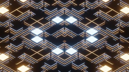 Light Blue And Light Yellow Square Colored Strobe Background Vj Loop In 4K