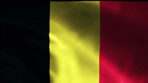 Realistic Waving Belgium Flag Animation
