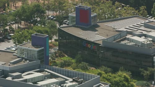 Маунтин-Вью, Калифорния, около 2017 г., аэросъемка Googleplex, глобальной штаб-квартиры Google