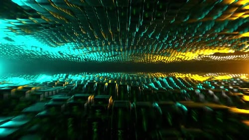 Abstract Glow Light Animated Cube