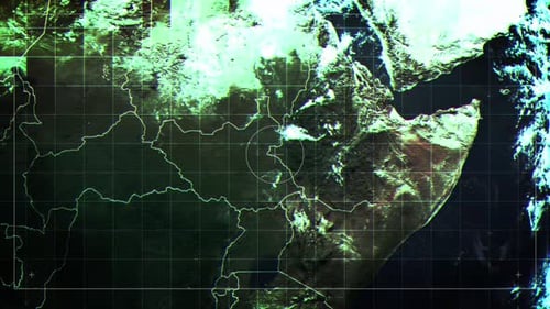 Futuristic Glitch Earth Map with Interactive Location Data Display