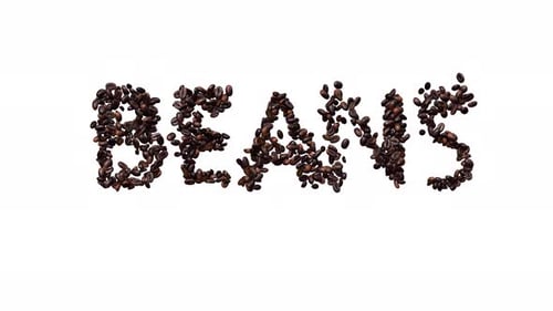 Animated Typeface Out Of Coffee Beans The Text Beans With Alpha Channel