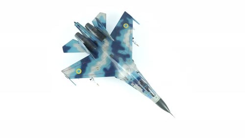 Rotating Assembly Model Of Su 27 Fighter Airplane Top View.