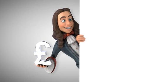 Animation 3D d'un homme de dessin animé en costume baroque historique
